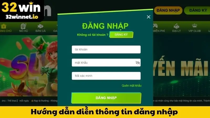 Đăng Nhập Hướng dẫn điền thông tin đăng nhập