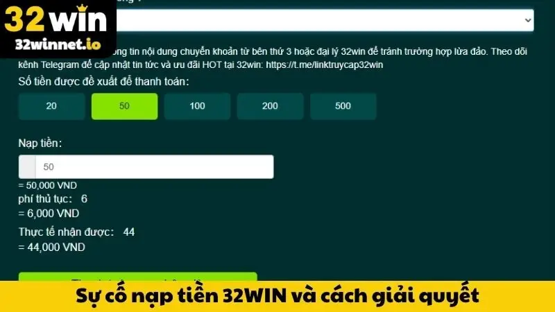 Nạp tiền Những sự cố thường gặp khi nạp tiền 32WIN và cách giải quyết